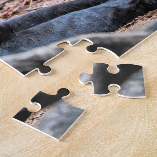 Majestic Black Panther Jigsaw Puzzle Legpuzzel (Zijkant)