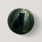 Majestic Black Panther Oerwoud 3D Button met diepg (Voorkant)