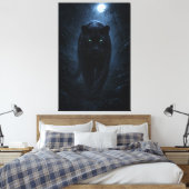 Majestic Black Panther – Silent Power in the Night Canvas Afdruk (Insitu (Slaapkamer))