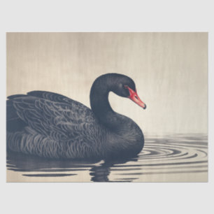 Majestic Black Swan  Decoupage Vogelprint Tissuepapier