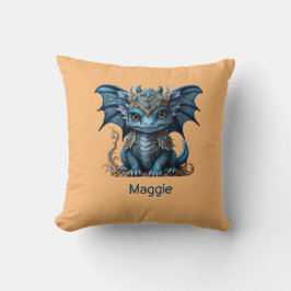 Majestic Blauwe Baby Draak Chinees Nieuwjaar 2024 Kussen