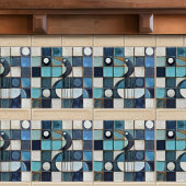 Majestic Blauwe Heron Mozaïek Faux Relief Tegeltje