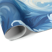 Majestic Blauwe Schommeling: Ocean Waves Verpakken Cadeaupapier (Rol Hoek)