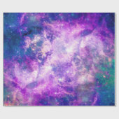 Majestic Blauwgroen Paarse Starry Space Nebula Cadeaupapier (Vlak)