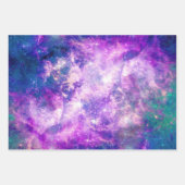 Majestic Blauwgroen Paarse Starry Space Nebula Inpakpapier Vel (Voorkant 3)
