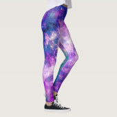Majestic Blauwgroen Paarse Starry Space Nebula Leggings (Rechts)