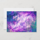 Majestic Blauwgroen Paarse Starry Space Nebula Save The Date (Achterkant)
