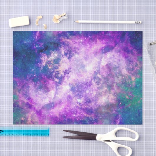Majestic Blauwgroen Paarse Starry Space Nebula Tissuepapier (Craft)