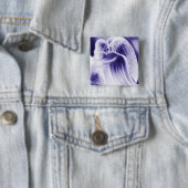 Majestic Blue Angel Mode Pin Vierkante Button 5,1 Cm (In situ)