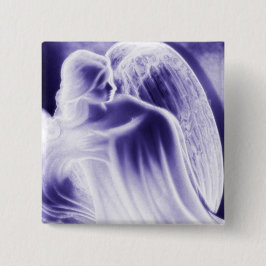 Majestic Blue Angel Mode Pin Vierkante Button 5,1 Cm