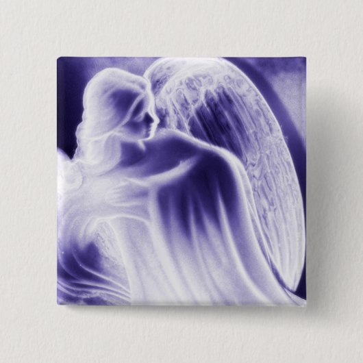 Majestic Blue Angel Mode Pin Vierkante Button 5,1 Cm (Voorkant)