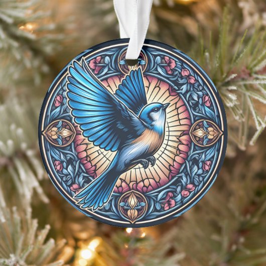 Majestic Blue Bird stijgt tijdens de vlucht Ornament (Boom)