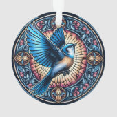 Majestic Blue Bird stijgt tijdens de vlucht Ornament (achterkant)