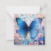 Majestic Blue Butterfly Art Notitiekaartje (Voorkant)