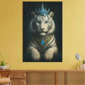 Majestic Blue Crown Royal Tiger – Luxury Fine Art  Canvas Afdruk (Insitu (Woonkamer))