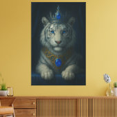 Majestic Blue Crown Royal Tiger – Luxury Fine Art  Canvas Afdruk (Insitu (Woonkamer))