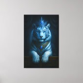Majestic Blue Crown Royal Tiger – Luxury Fine Art  Canvas Afdruk (Voorkant)