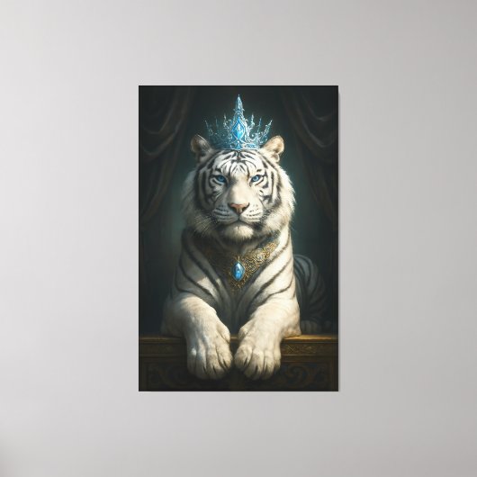 Majestic Blue Crown White Tiger · Fine Art Canvas  (Voorkant)