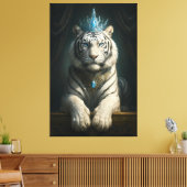 Majestic Blue Crown White Tiger · Fine Art Canvas  (Insitu (Woonkamer))