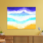 Majestic Blue en Blauwgroen golven op Sandy Shore Canvas Afdruk (Insitu (Woonkamer))