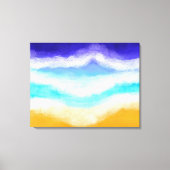Majestic Blue en Blauwgroen golven op Sandy Shore Canvas Afdruk (Voorkant)