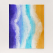 Majestic Blue en Blauwgroen golven op Sandy Shore  Legpuzzel (Verticaal)