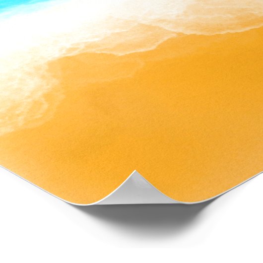 Majestic Blue en Blauwgroen golven op Sandy Shore Poster (Hoek)