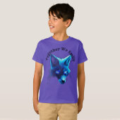 Majestic Blue Fox Cyberpunk Logo T-shirt (Voorkant volledig)