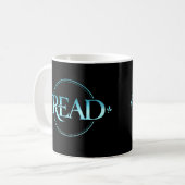 Majestic Blue Glass Typography "READ" Art Koffiemok (Voorkant links)