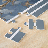 Majestic Blue Jay op vergulde takken Legpuzzel (Zijkant)