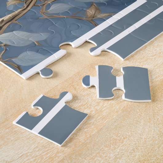 Majestic Blue Jay op vergulde takken Legpuzzel (Zijkant)