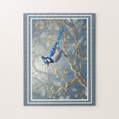 Majestic Blue Jay op vergulde takken Legpuzzel (Verticaal)