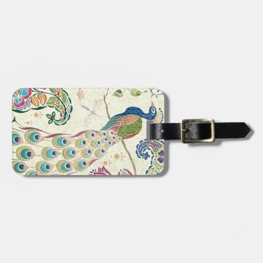 Majestic Blue Peacock Bagagelabel (Voorkant horizontaal)