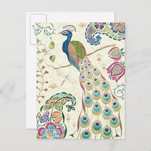 Majestic Blue Peacock Briefkaart (Voorkant / Achterkant)