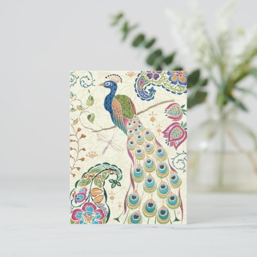 Majestic Blue Peacock Briefkaart (Staand voorkant)