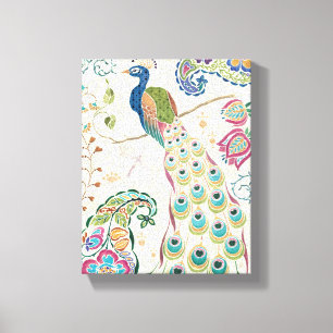 Majestic Blue Peacock Canvas Afdruk