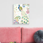 Majestic Blue Peacock Canvas Afdruk (Insitu (Woonkamer))