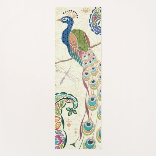 Majestic Blue Peacock Yogamat (Voorkant)