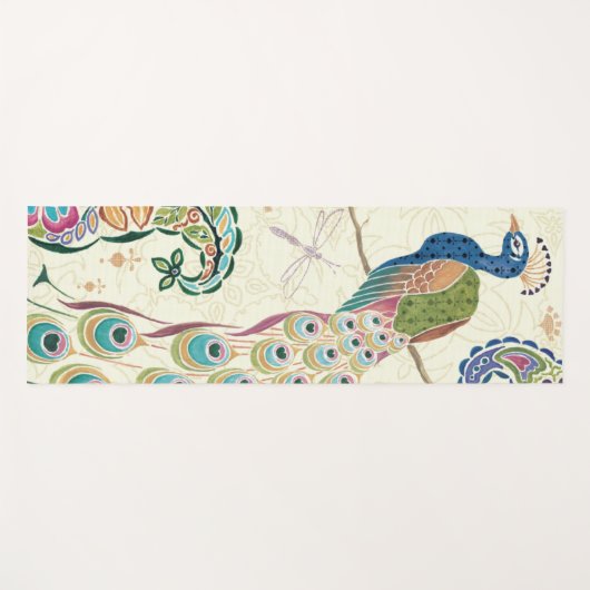 Majestic Blue Peacock Yogamat (Voorkant (horizontaal))