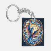 Majestic Bluebird Onder de Gouden Zon Sleutelhanger (Voorkant Links)
