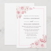 Majestic Blush Beauful Floral Waterverf Wedding Kaart (Voorkant / Achterkant)