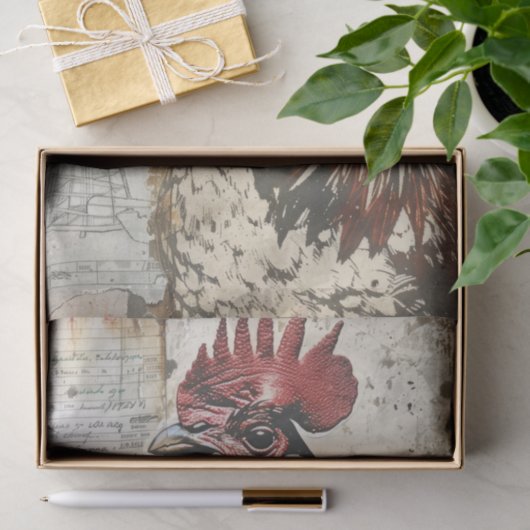 Majestic Boerderij Chicken Rooster Decoupage Tissuepapier (Geschenk)