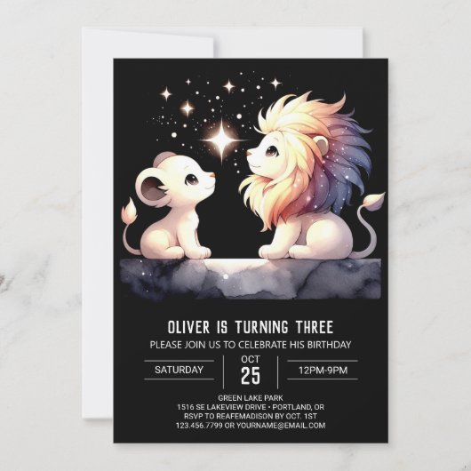 Majestic Boho Lion Verjaardag Kaart (Voorkant)