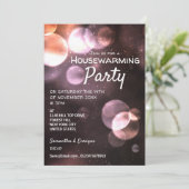 Majestic Bokeh Lights, Housewarming Party Invite Aankondiging (Staand voorkant)