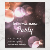 Majestic Bokeh Lights, Housewarming Party Wijn Etiket (Enkel label)