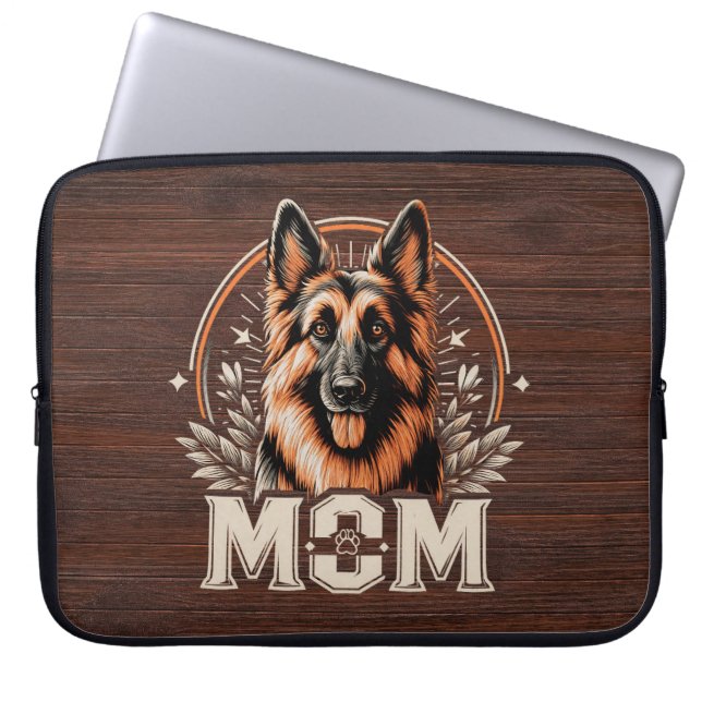 Majestic Bond: Gee Vaucher Duitse Herder Hond Mam Laptop Sleeve (Voorkant)