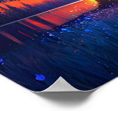 Majestic boom, rode zonsondergang poster (Hoek)