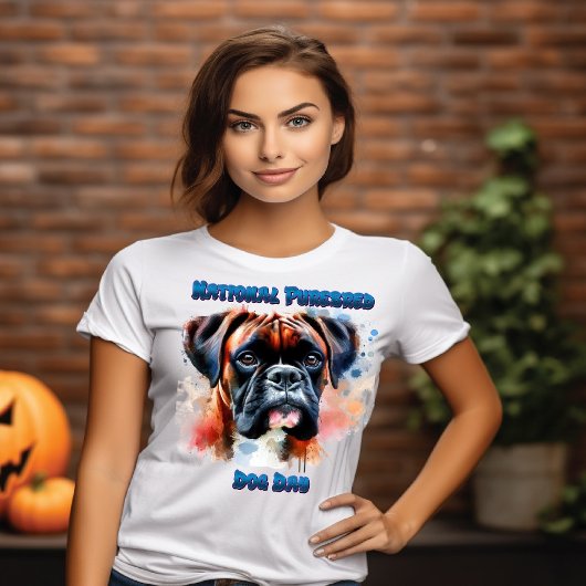 Majestic Boxer Dog Honours Purebred Day T-shirt