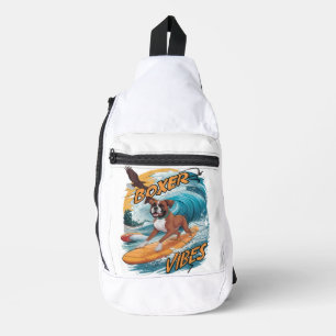 Majestic Boxer Surfer Verovering Waves Sling Bag
