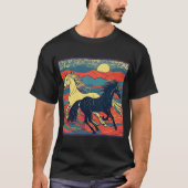 "Majestic Brown Horse: grillige Cartoon Sticker T-shirt (Voorkant)